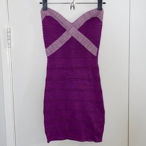 Pink/purple strapless dress